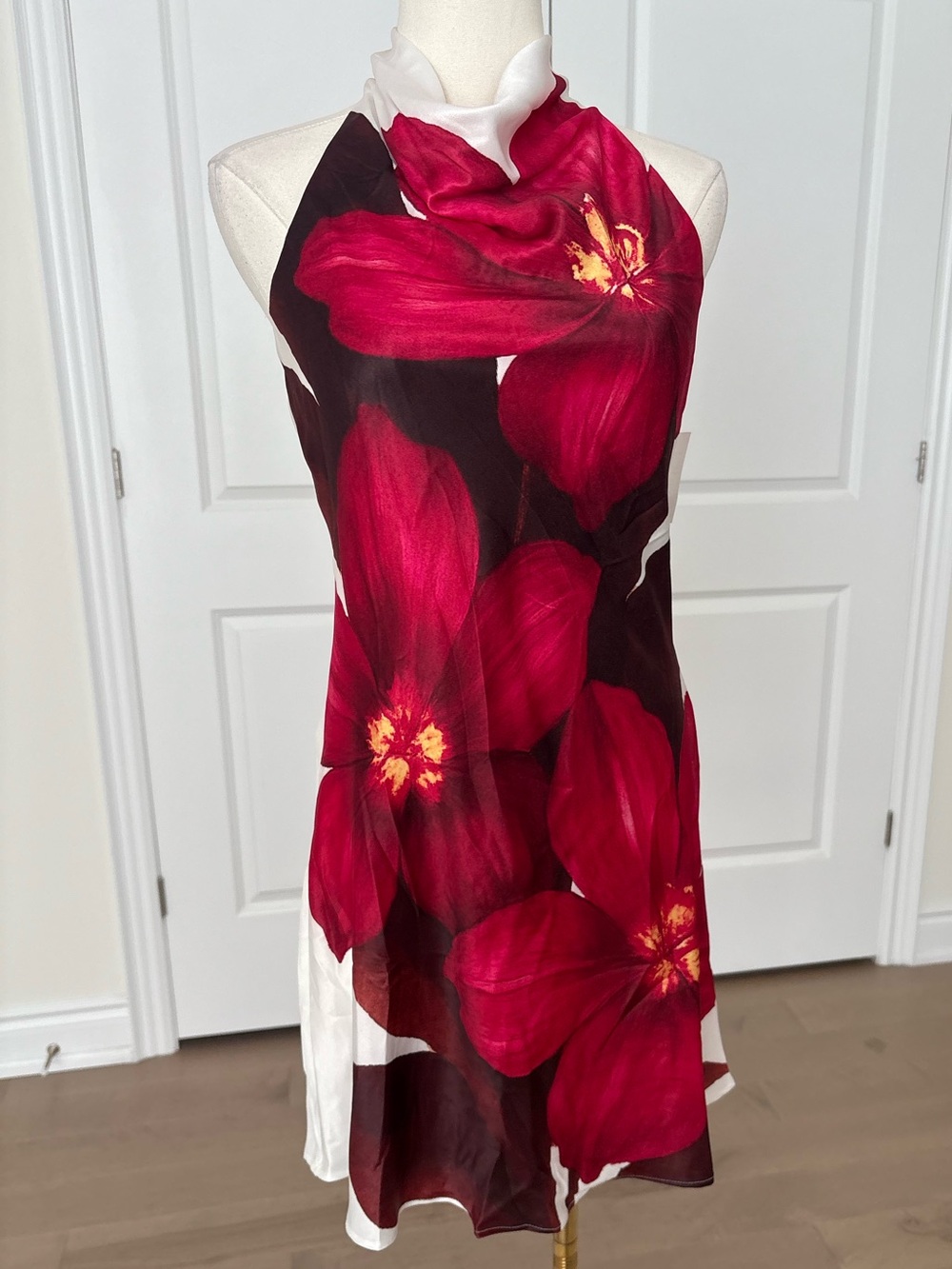 Thirty Thirty Red Floral Halter Dress - Picture 4 of 6